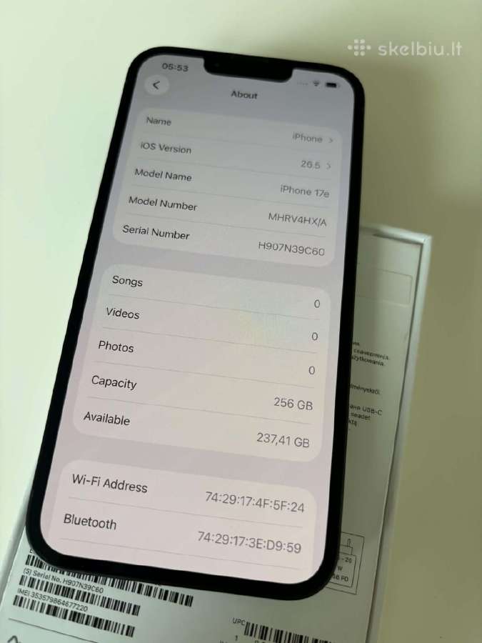 iPhone 17e 256gb Black – Naujas, 24 mėn. Garantija - nuotraukos Nr. 11