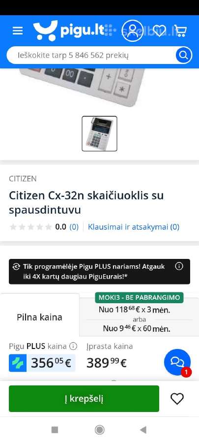 Citizen CX-32n“ spausdinantis skaičiuotuvas - nuotraukos Nr. 3