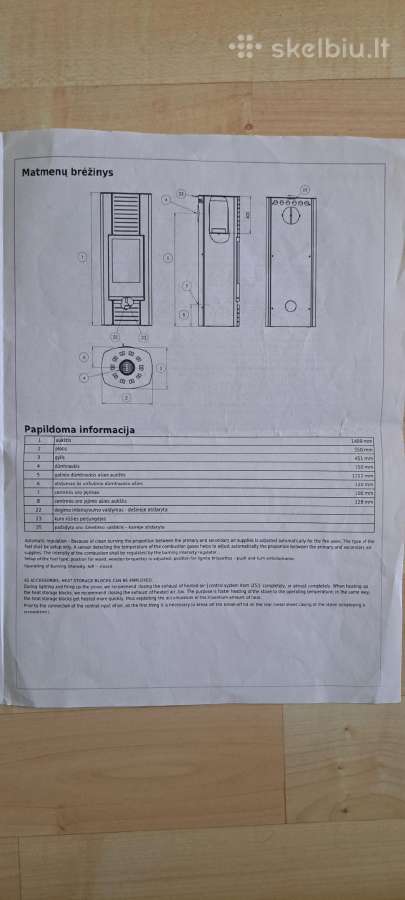 Krosnelė Abx Turku Aku su akumuliacinėmis plytomis - nuotraukos Nr. 8