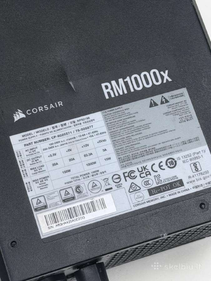 Psu Corsair Rm1000x - nuotraukos Nr. 4