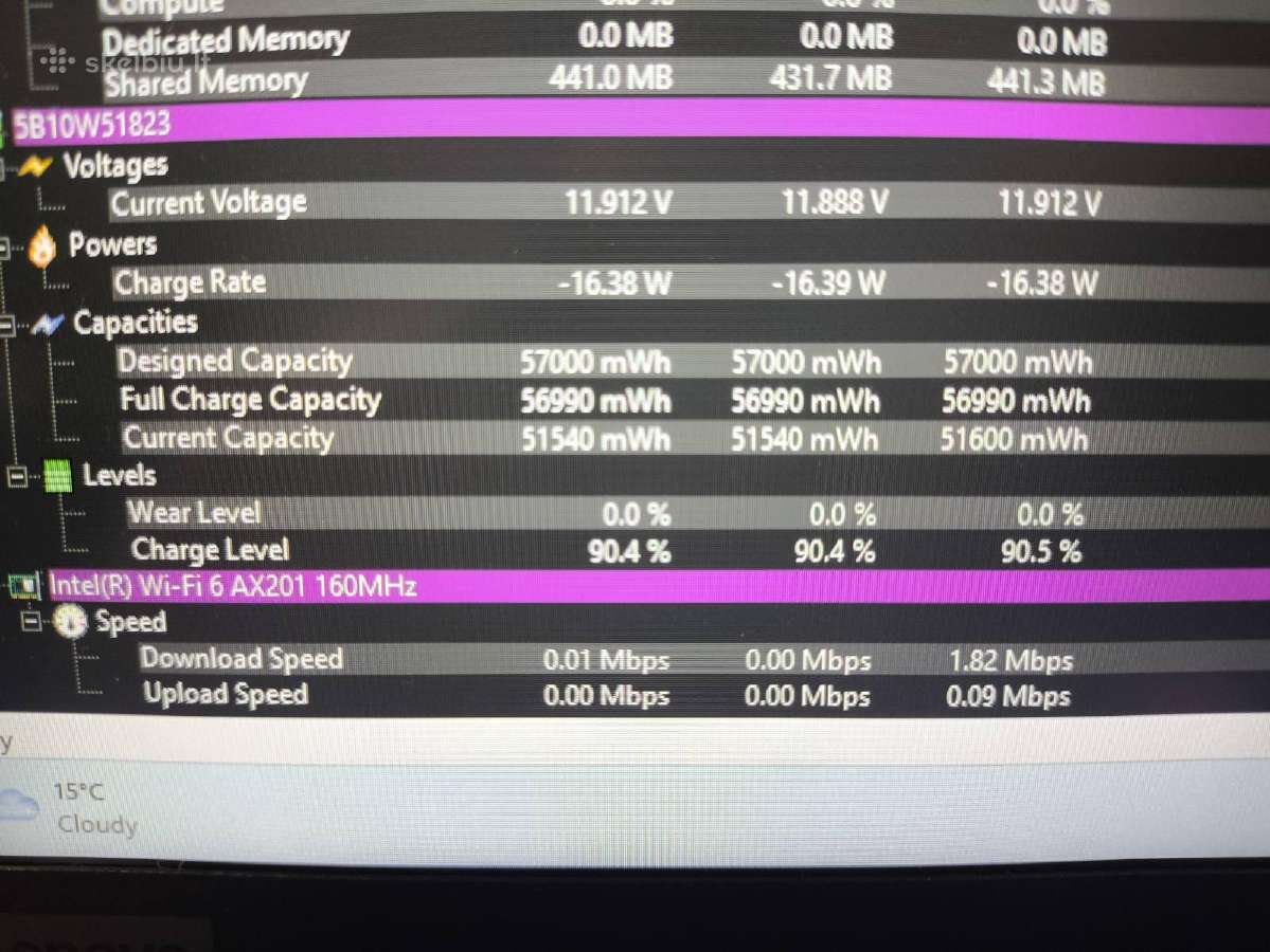 P15s 15.6 Ips i7-1165g7 32gb 512gb T500 4gb 0% - nuotraukos Nr. 7