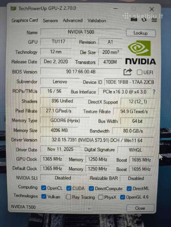 P15s 15.6 Ips i7-1165g7 32gb 512gb T500 4gb 0% - nuotraukos Nr. 6