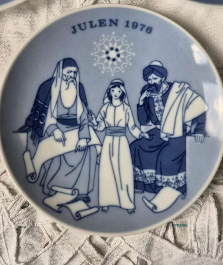 Vintažinės kalėdinės lėkštės su metais - nuotraukos Nr. 7