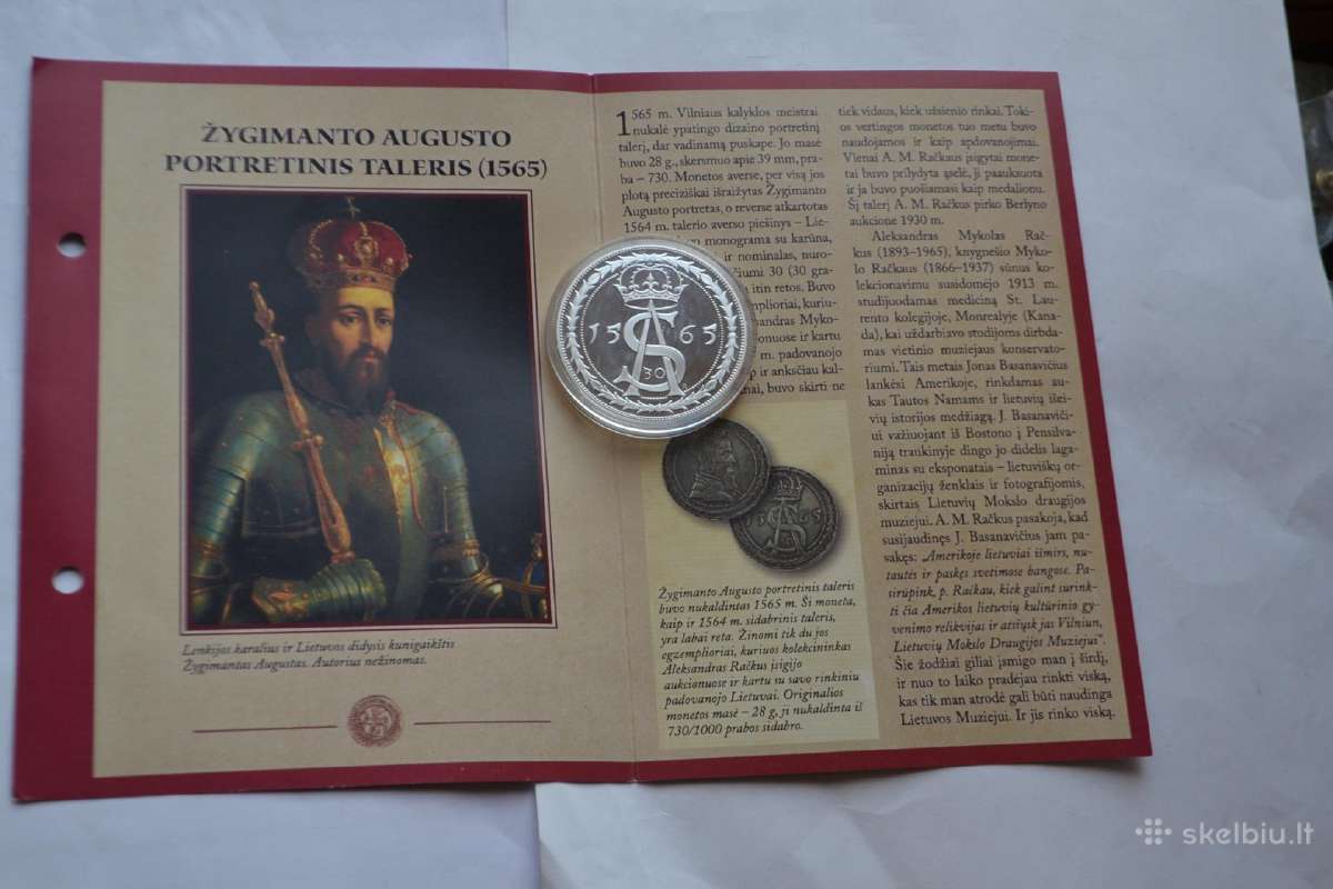 Zygimanto Augusto portretinis taleris1565 - nuotraukos Nr. 2
