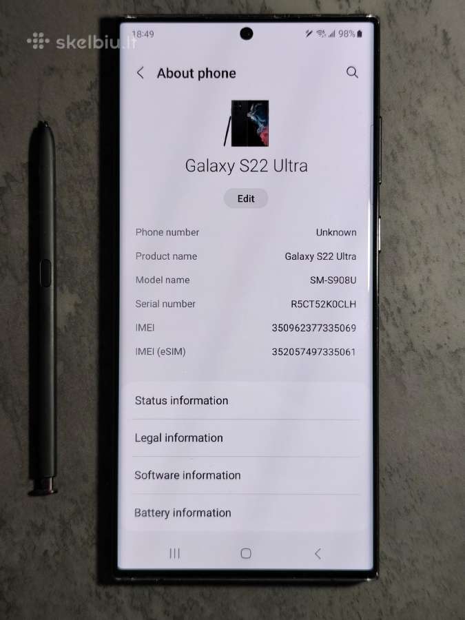 Samsung Galaxy S22 Ultra - nuotraukos Nr. 9