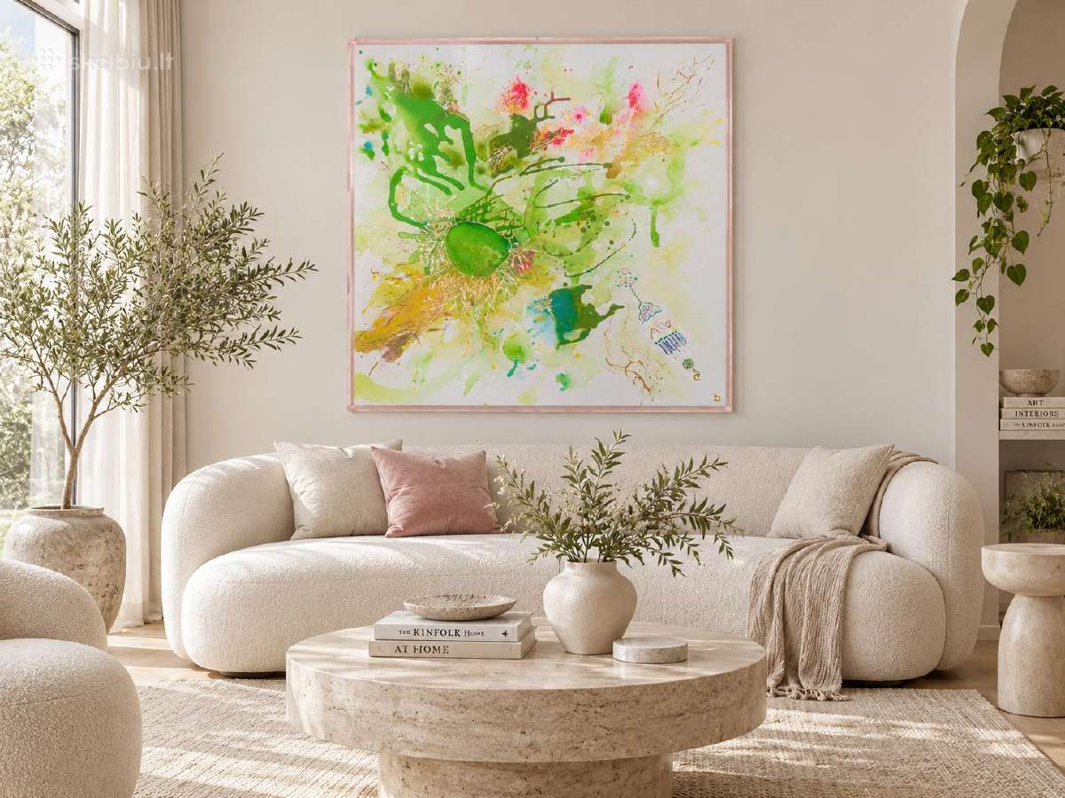 Didelis Originalus Paveikslas 100x100 cm - nuotraukos Nr. 3