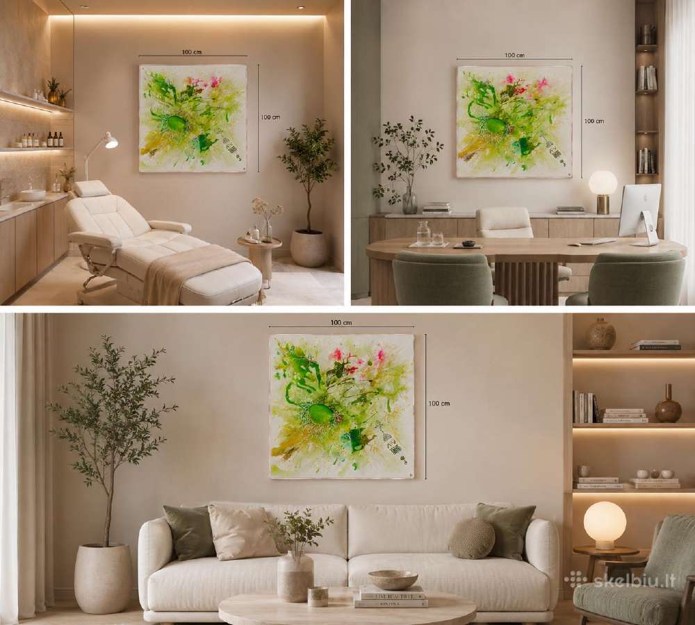 Didelis Originalus Paveikslas 100x100 cm - nuotraukos Nr. 7