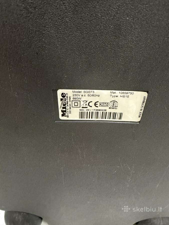 Dulkių siurblys Miele Sgef3 890w - nuotraukos Nr. 12