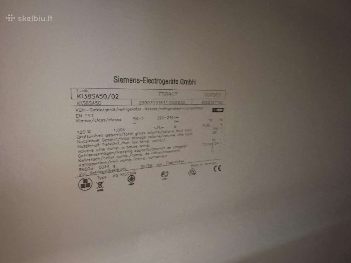 Parduodamas Siemens imontuojamas Saldytuvas - nuotraukos Nr. 2