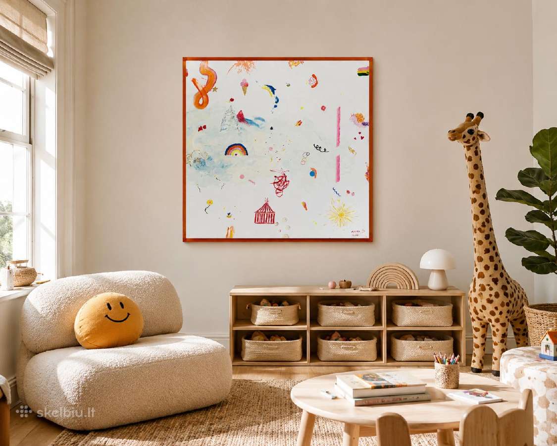 Įrėmintas originalus paveikslas 100x100 cm - nuotraukos Nr. 3