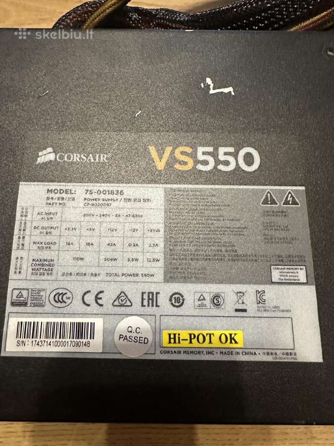 Corsair Vs550 550w - nuotraukos Nr. 3