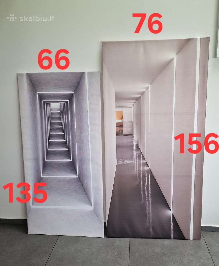 Modernūs, dideli 3D paveikslai ant porėmio 2 vnt. - nuotraukos Nr. 2
