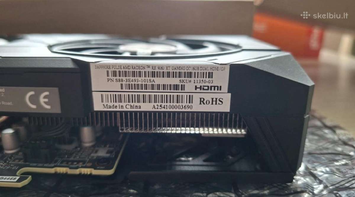 Rx 9060xt 16gb Sapphire Pulse - nuotraukos Nr. 4