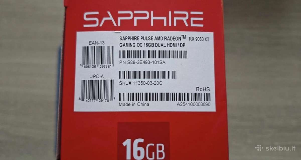 Rx 9060xt 16gb Sapphire Pulse - nuotraukos Nr. 7