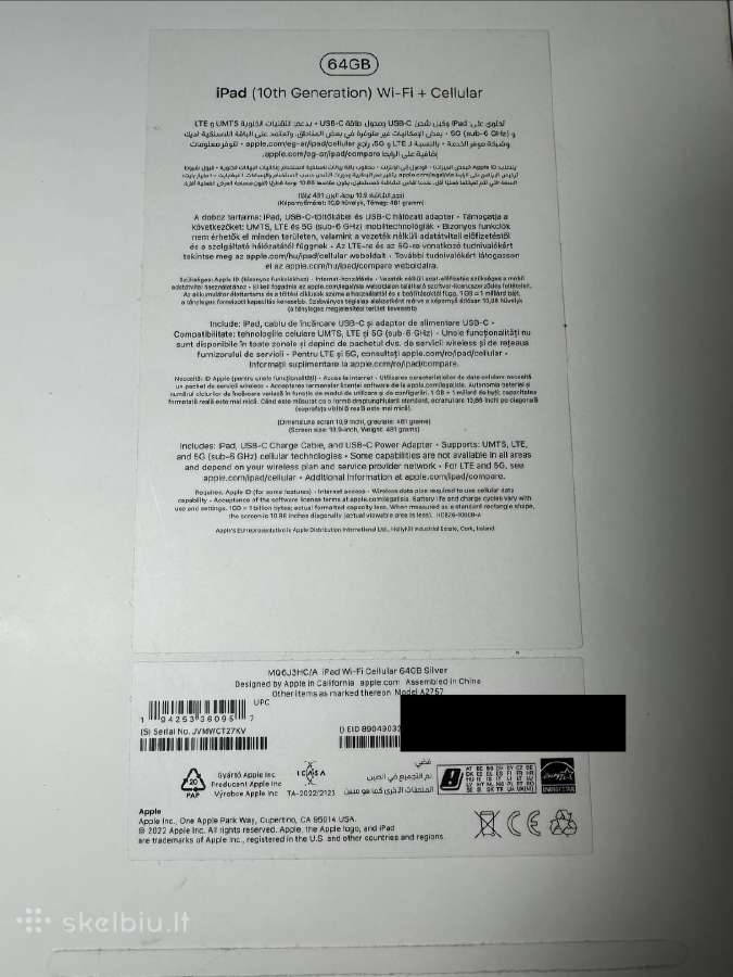 Apple iPad 10 (2022 m.) 64gb + Cellular - nuotraukos Nr. 10