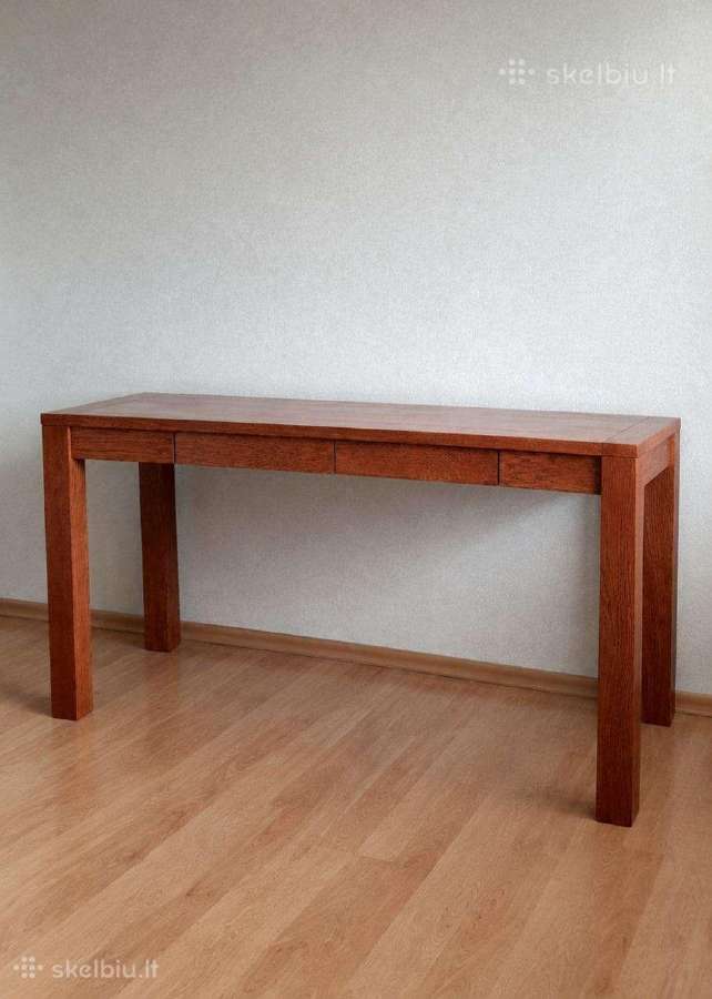 Medžio masyvo rašomasis/valgomasis stalas su kėde - nuotraukos Nr. 2