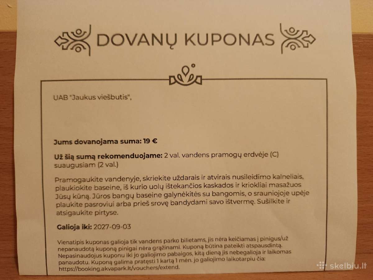 Dovanų kuponas - nuotraukos Nr. 2