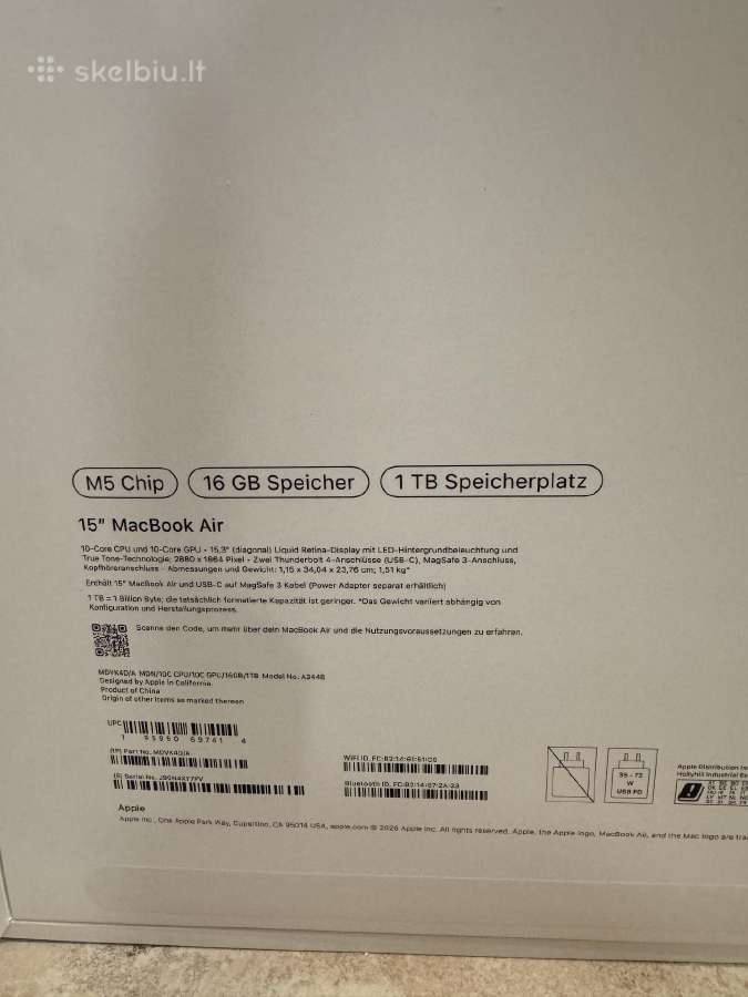 MacBook air M5,1tb,16gb RAM - nuotraukos Nr. 3