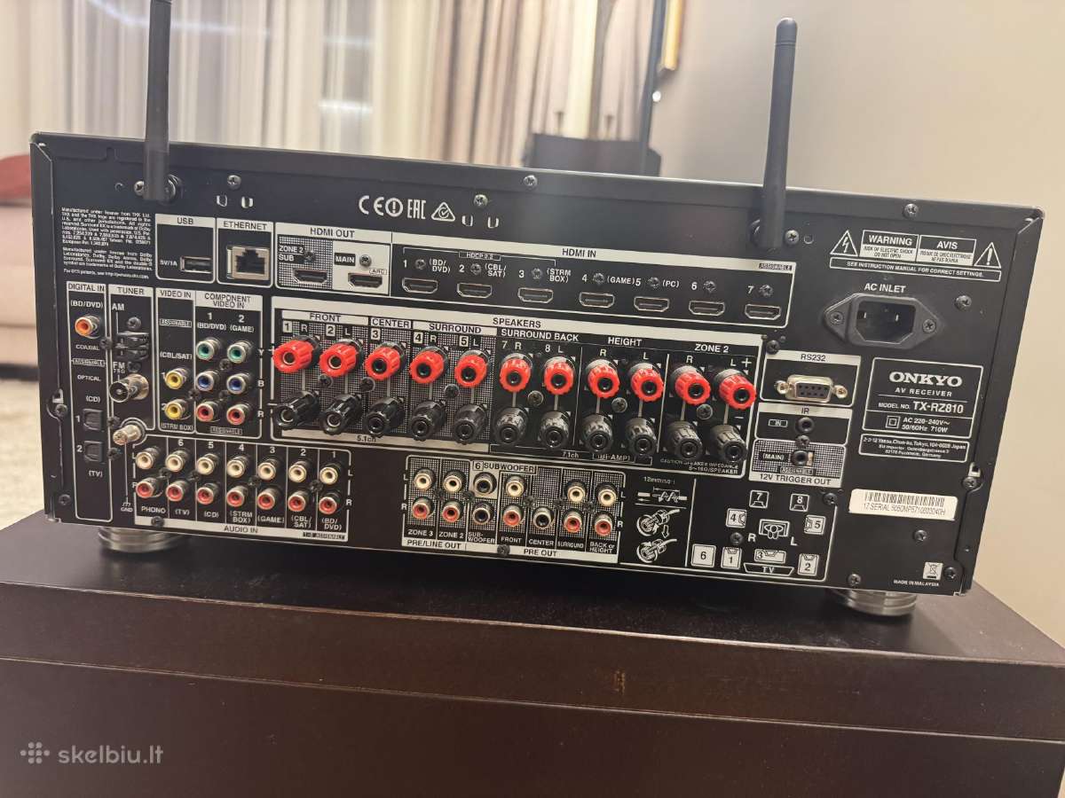 Tinklo stiprintuvas Onkyo Tx-rz810, 7.2, 130 W/ch - nuotraukos Nr. 7