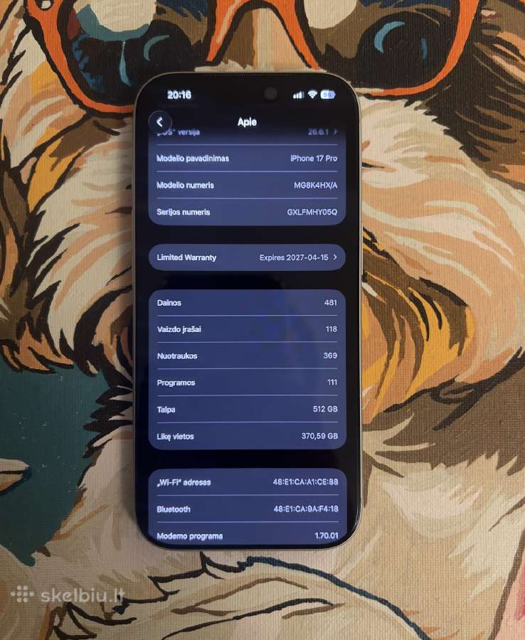 iPhone 17 Pro 512gb (Idealus) 1350€ - nuotraukos Nr. 6