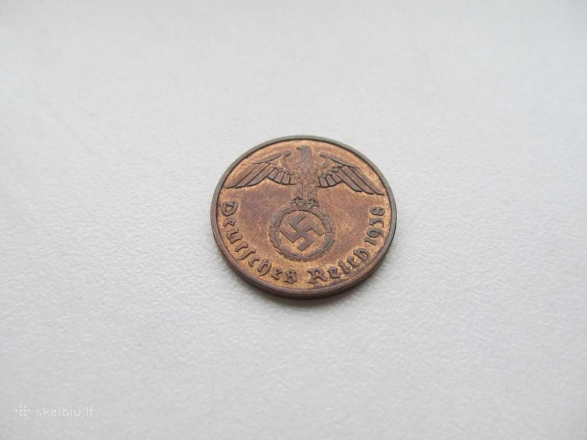 2 reichspfennig , Vokietija , 1938 F, J - nuotraukos Nr. 2