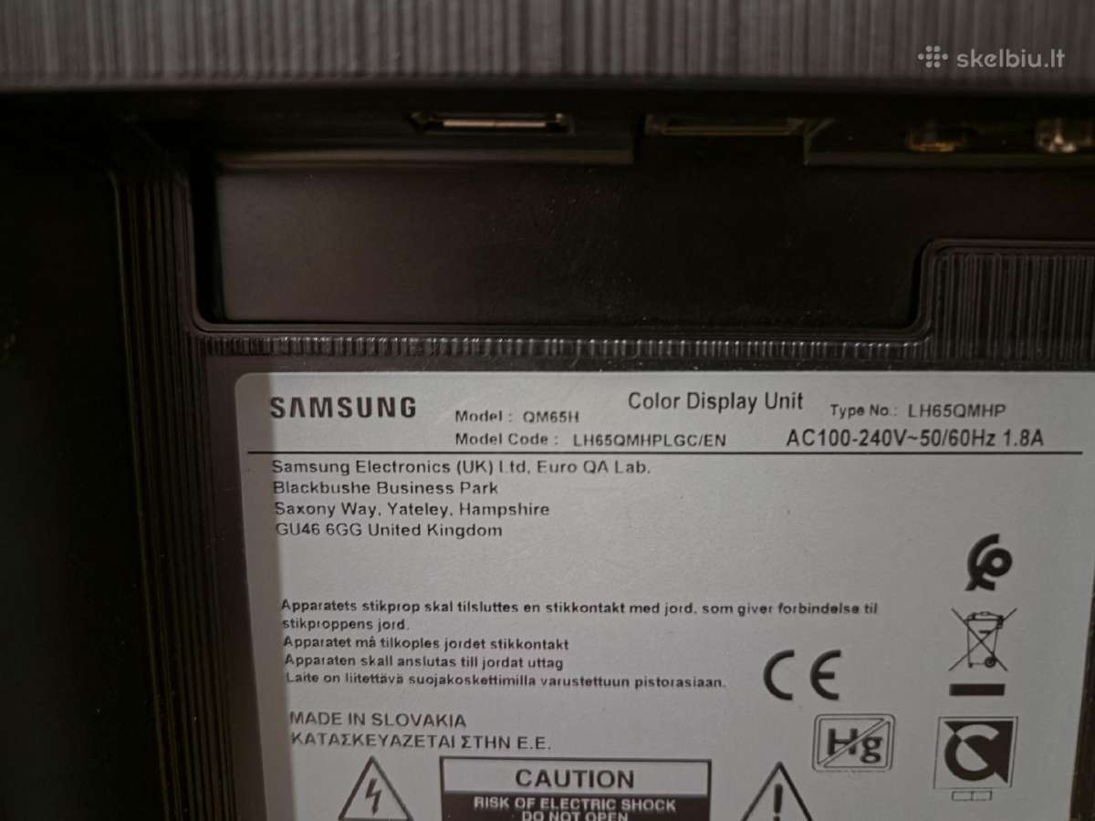 Samsung Smart Signage Qm65h 4k 500nit Dp/hdmi/lan - nuotraukos Nr. 4