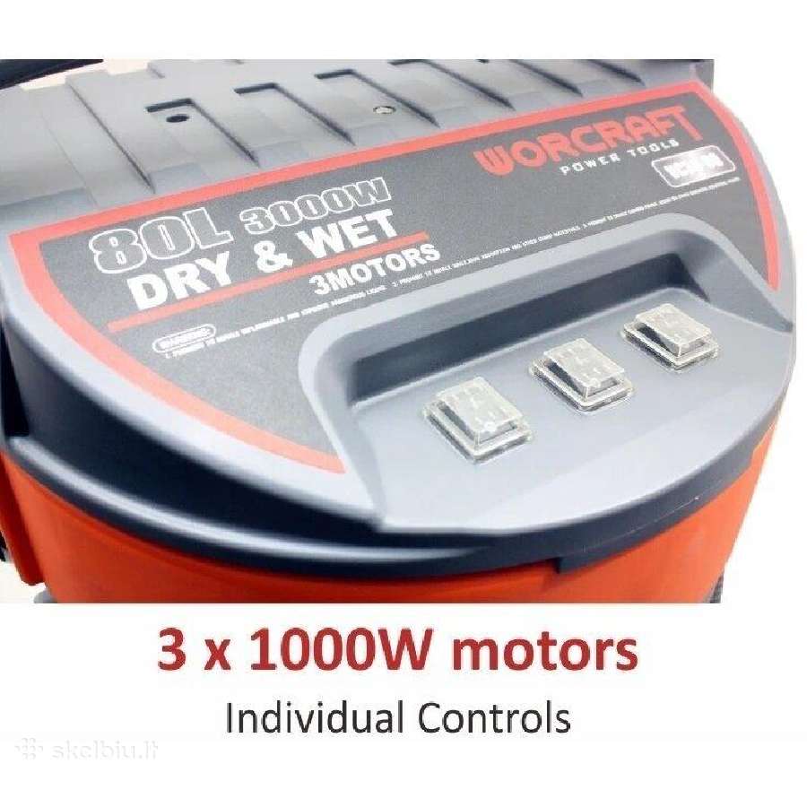 Dulkių siurblys Worcraft 80l 3000w - nuotraukos Nr. 3