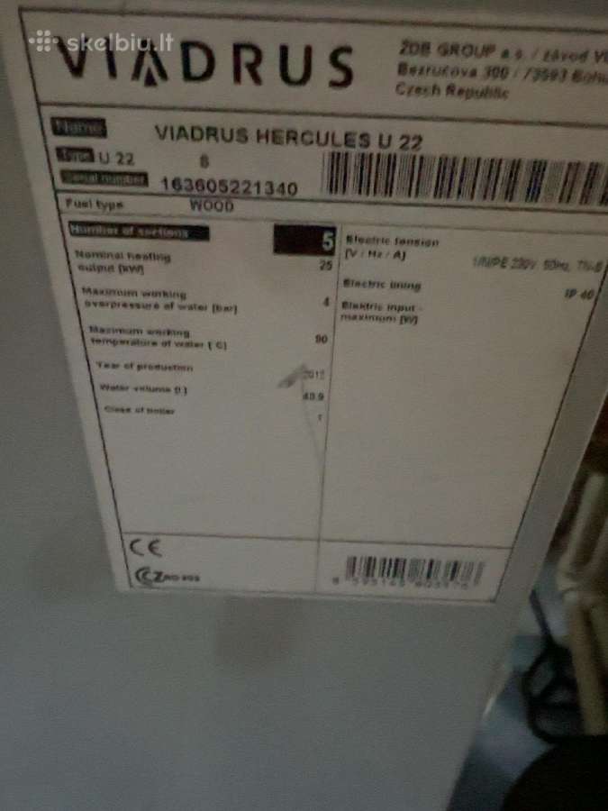 Parduodamas ketaus katilas Viadrus Hercules U22 - nuotraukos Nr. 3