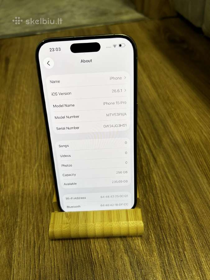 iPhone 15 pro 256, baterija 88, kaip naujas - nuotraukos Nr. 2