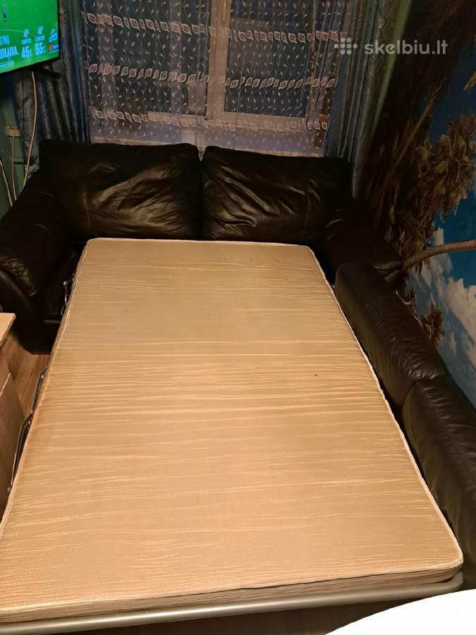Parduodama odinė sofa-lova. - nuotraukos Nr. 2
