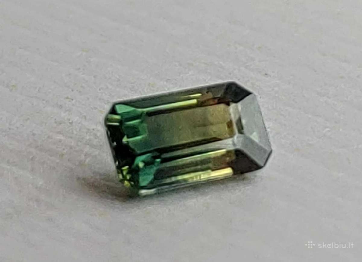 Natūralus 0,40 ct Bicolor Safyras Žaliai Geltonas - nuotraukos Nr. 2