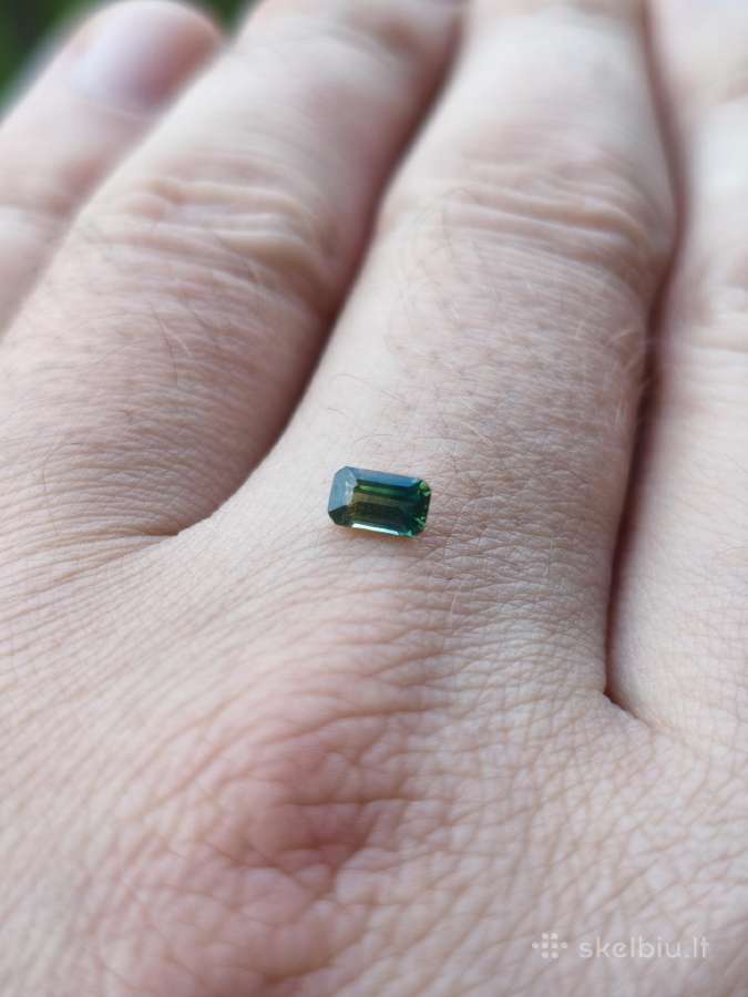 Natūralus 0,40 ct Bicolor Safyras Žaliai Geltonas - nuotraukos Nr. 3