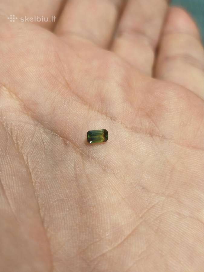 Natūralus 0,40 ct Bicolor Safyras Žaliai Geltonas - nuotraukos Nr. 7