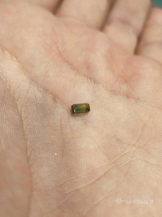 Natūralus 0,40 ct Bicolor Safyras Žaliai Geltonas - nuotraukos Nr. 8