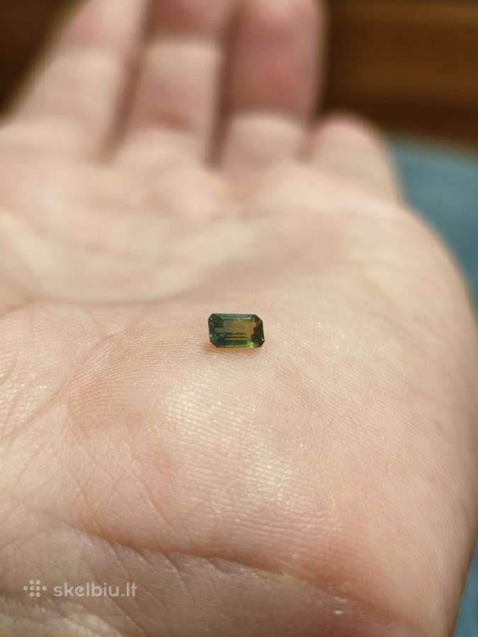 Natūralus 0,40 ct Bicolor Safyras Žaliai Geltonas - nuotraukos Nr. 9