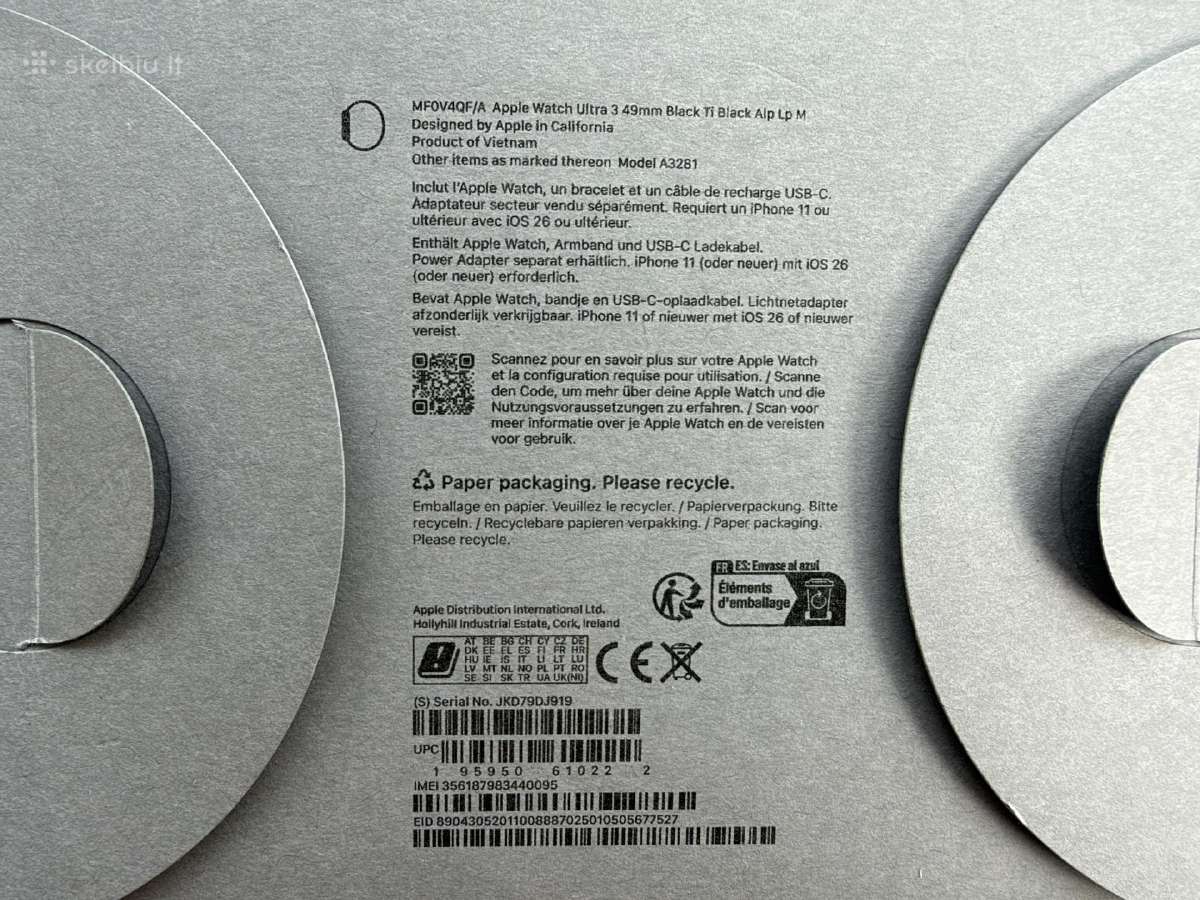 Apple Watch Ultra 3 + Cellular Titanium - nuotraukos Nr. 2
