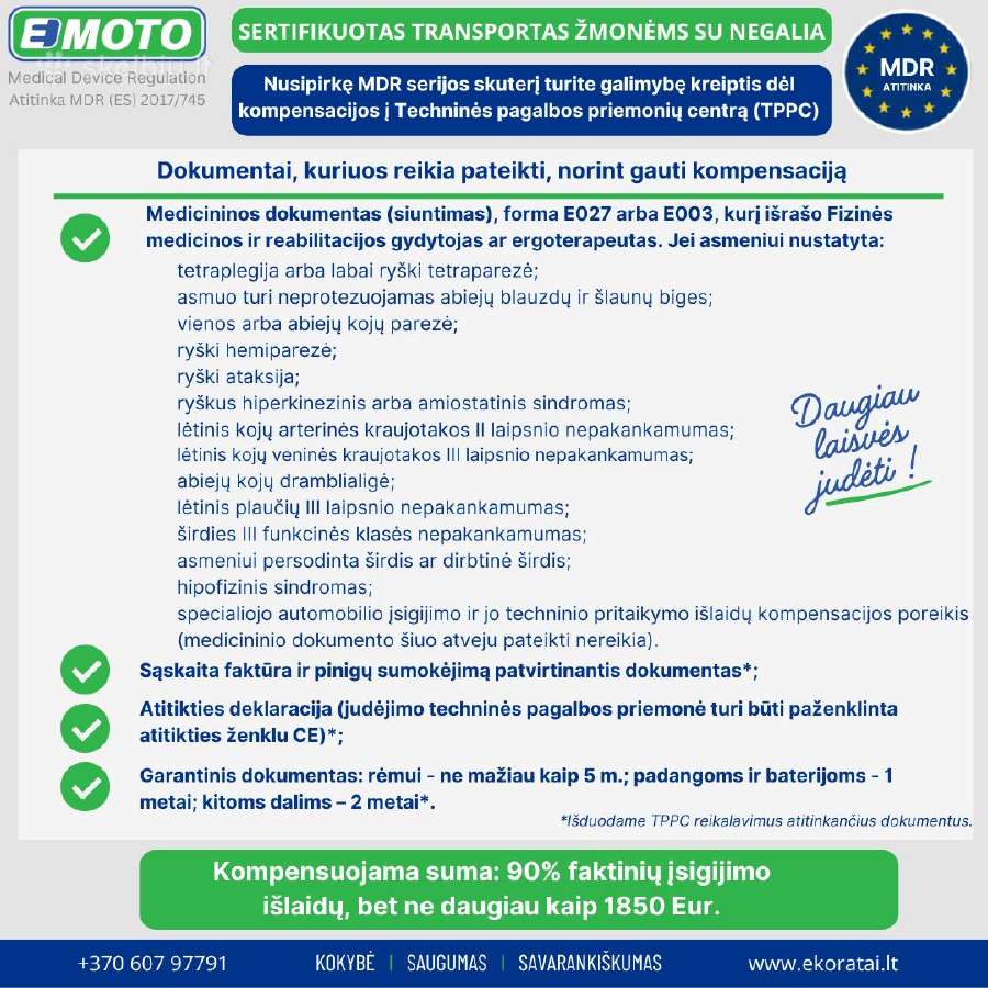 Elektrinis keturratis skuteris emoto - nuotraukos Nr. 5