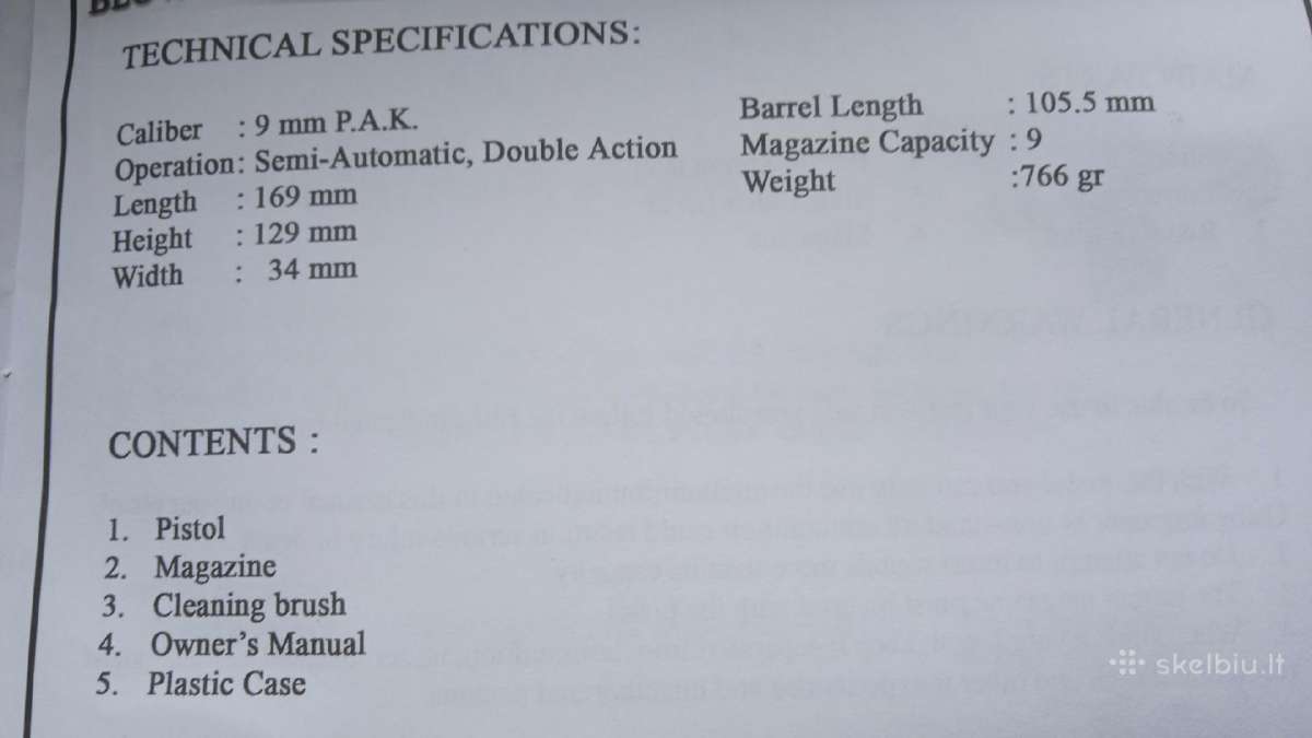 Parduodu dujinį 9mm pistoletą Blow P99a - nuotraukos Nr. 6
