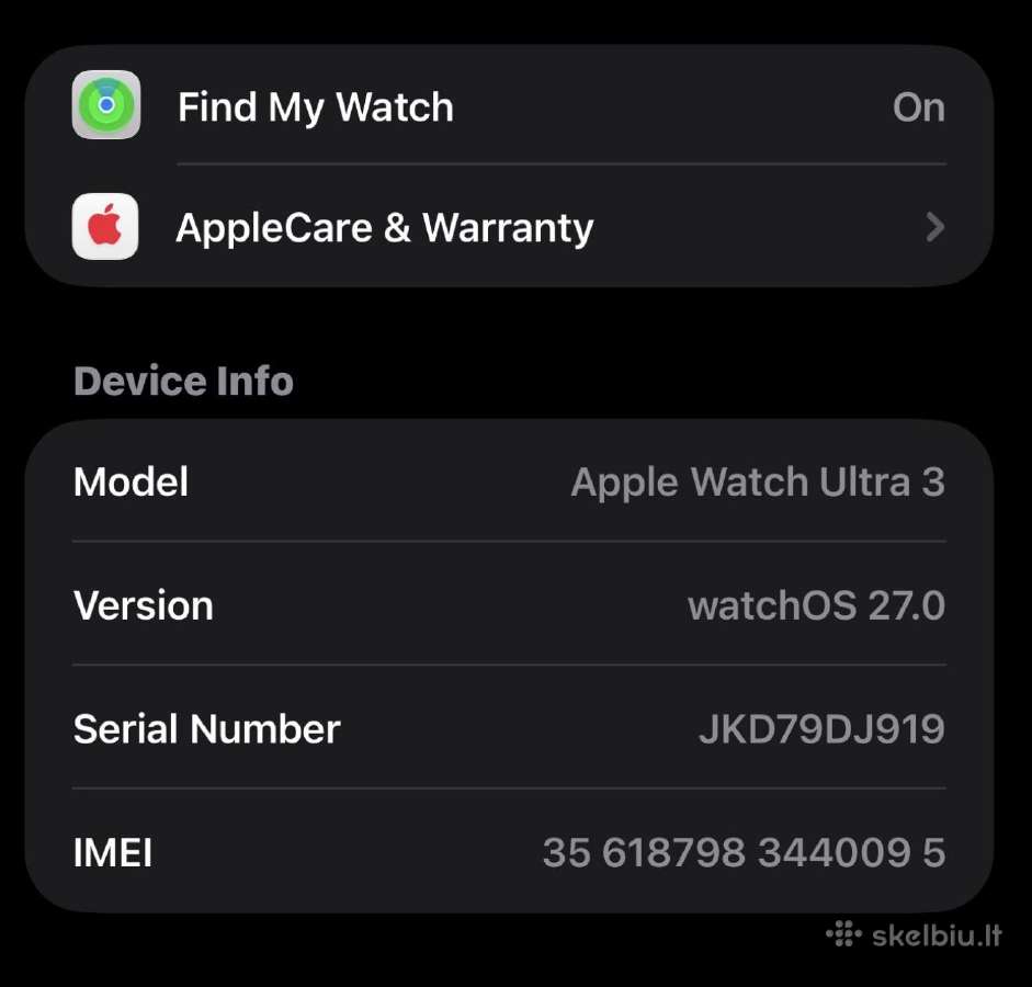 Apple Watch Ultra 3 + Cellular Titanium - nuotraukos Nr. 3