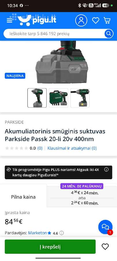 Parkside smuginis ratu suktuvas 400nm su galvutem - nuotraukos Nr. 6