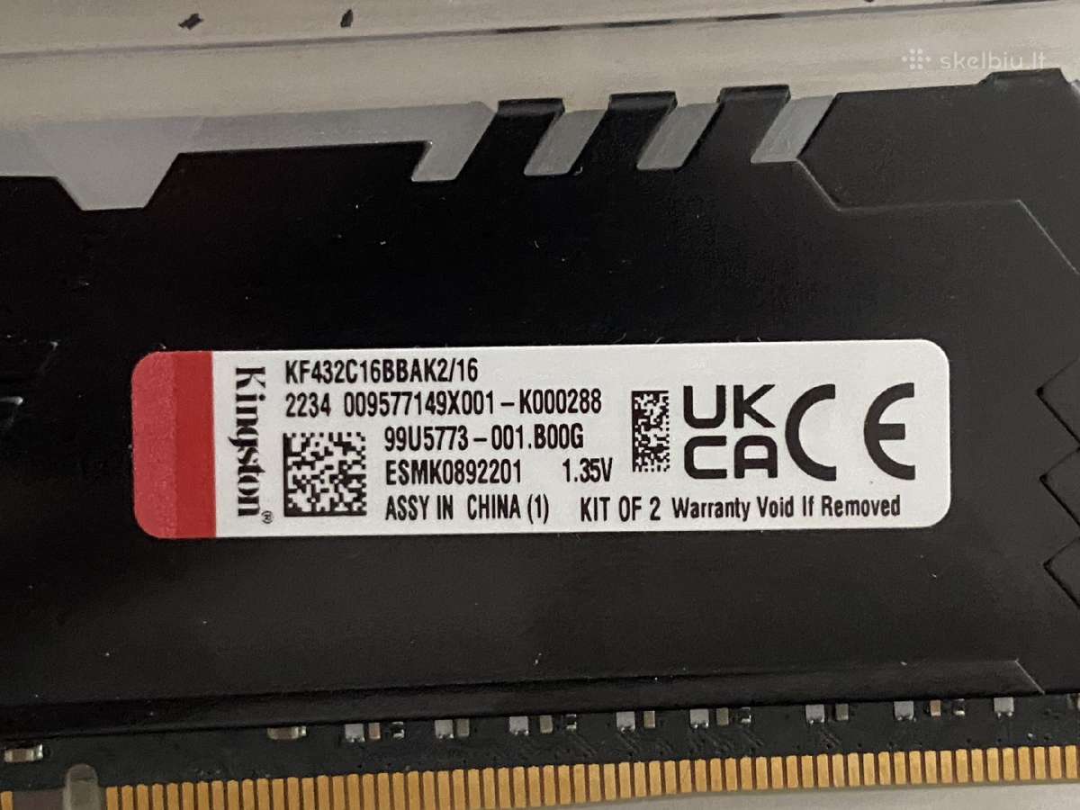2x8gb 3200 cl16 ddr4 Kingston fury beast (pc dimm - nuotraukos Nr. 3