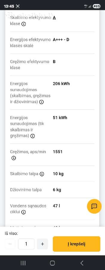 Parduoda nenaudota skalbikle-džiovyklė. - nuotraukos Nr. 5