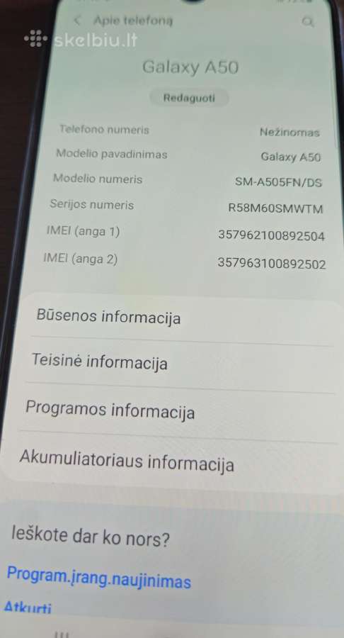 Samsung a50 - nuotraukos Nr. 3