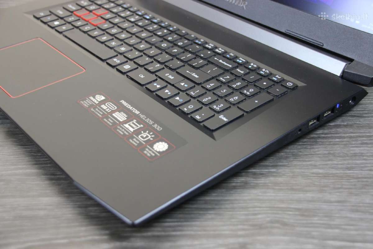 Acer Predator Helios 300 17,3 SSD+HDD 16gb gtx 4gb - nuotraukos Nr. 5