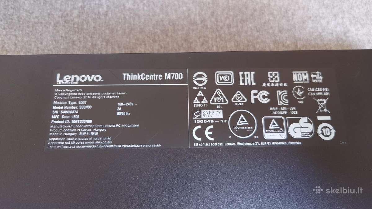 Lenovo Thinkcenre M700 i5 6500 8gb RAM - nuotraukos Nr. 5