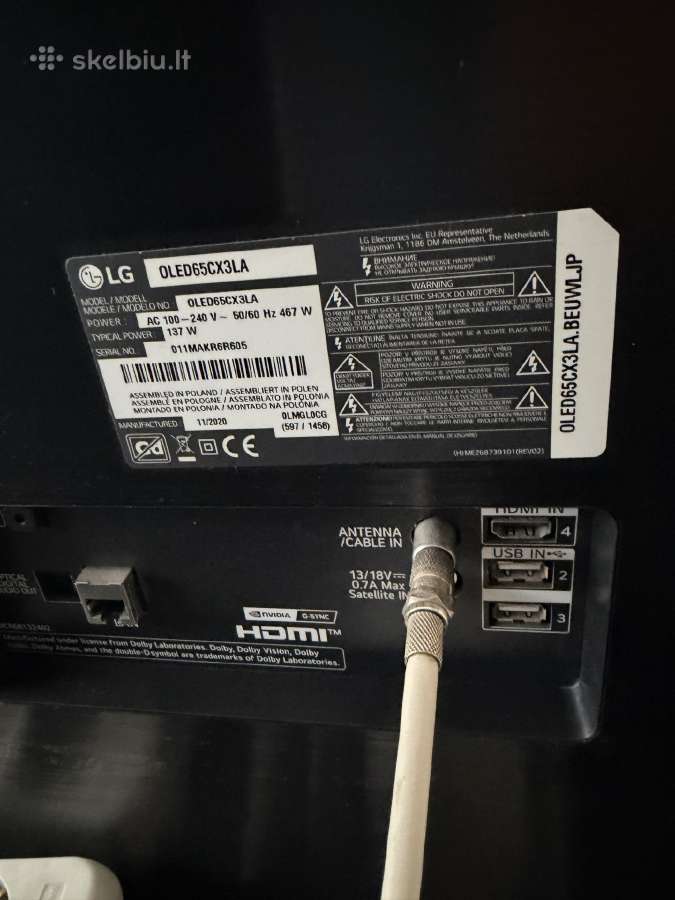 LG Oled65cx3la 65 Oled TV – su defektais - nuotraukos Nr. 2