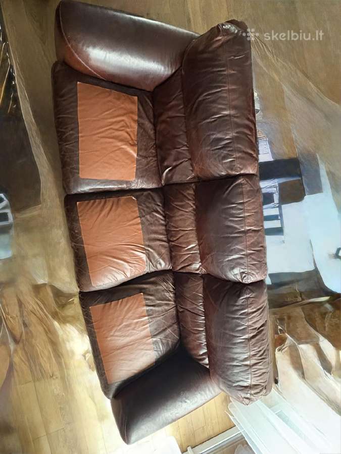 Naudoti odiniai baldai: sofa+ 2foteliai - nuotraukos Nr. 2