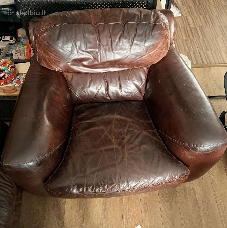 Naudoti odiniai baldai: sofa+ 2foteliai - nuotraukos Nr. 5