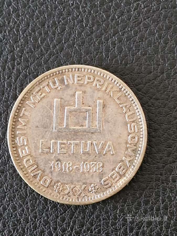 1938 m. 10 litų Antanas Smetona, sidabrinė moneta - nuotraukos Nr. 2