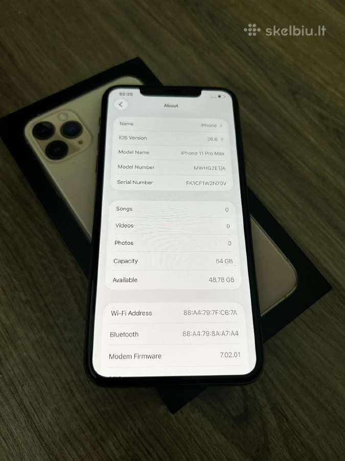 iPhone 11 pro max 64gb baterija 88 - nuotraukos Nr. 3